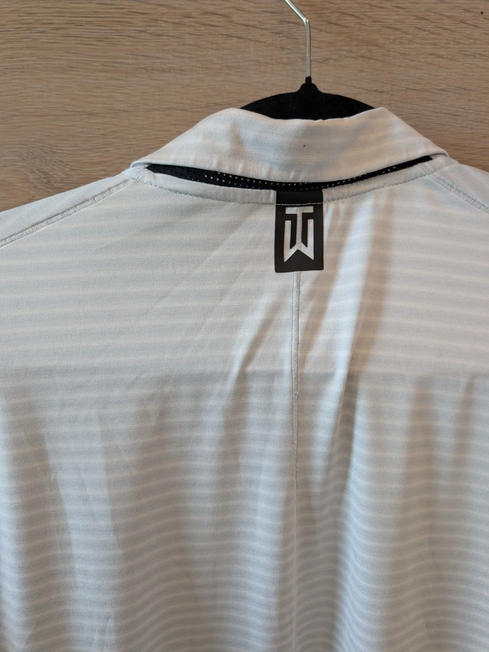 Nike Men's White Striped Dri-FIT Polo